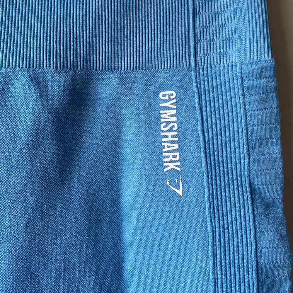 Gymshark Energy Seamless Cropped Leggings in Dark Baby Blue ~ Size Small - Picture 5 of 10